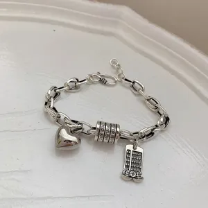 Silver Punk Bracelet Thick Chain Women Vintage Party Jewelry