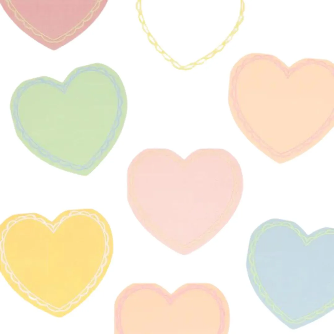 Small Pastel Heart Napkins