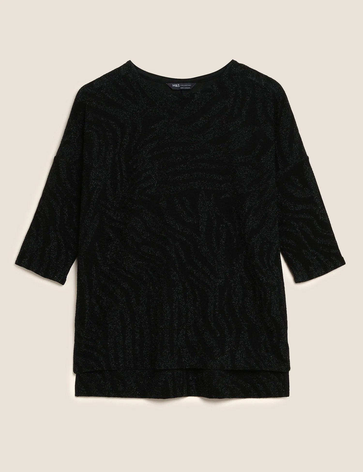 Sparkly Animal Print Regular Fit Top