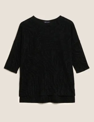 Sparkly Animal Print Regular Fit Top
