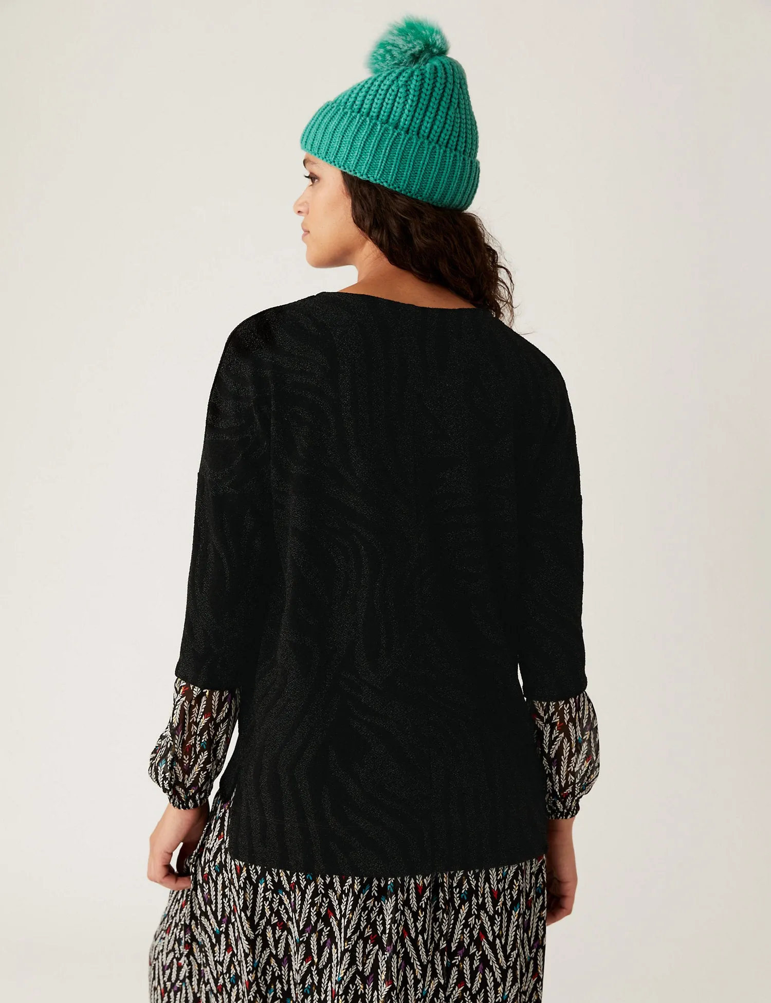 Sparkly Animal Print Regular Fit Top