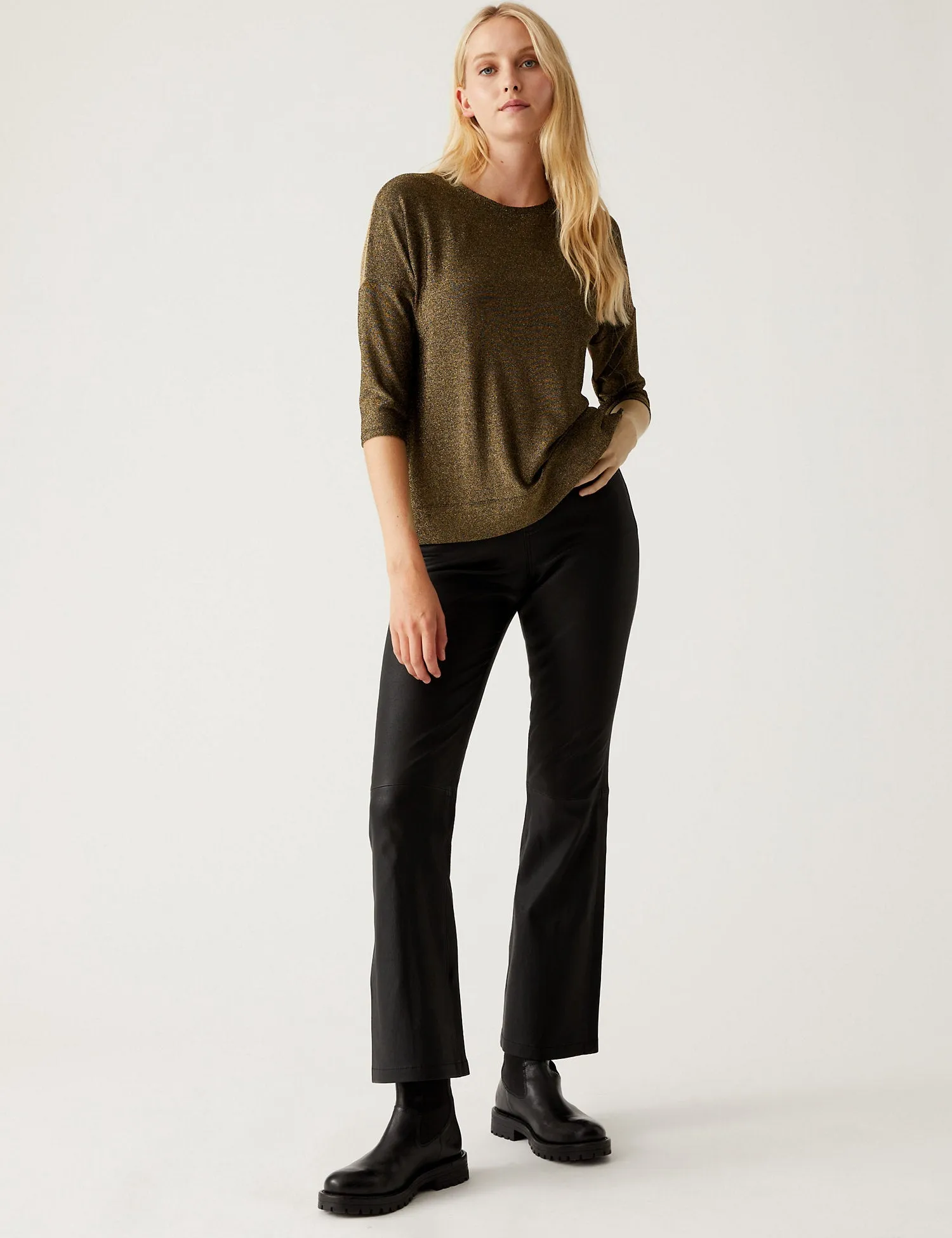 Sparkly Round Neck Regular Fit Top