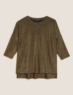 Sparkly Round Neck Regular Fit Top