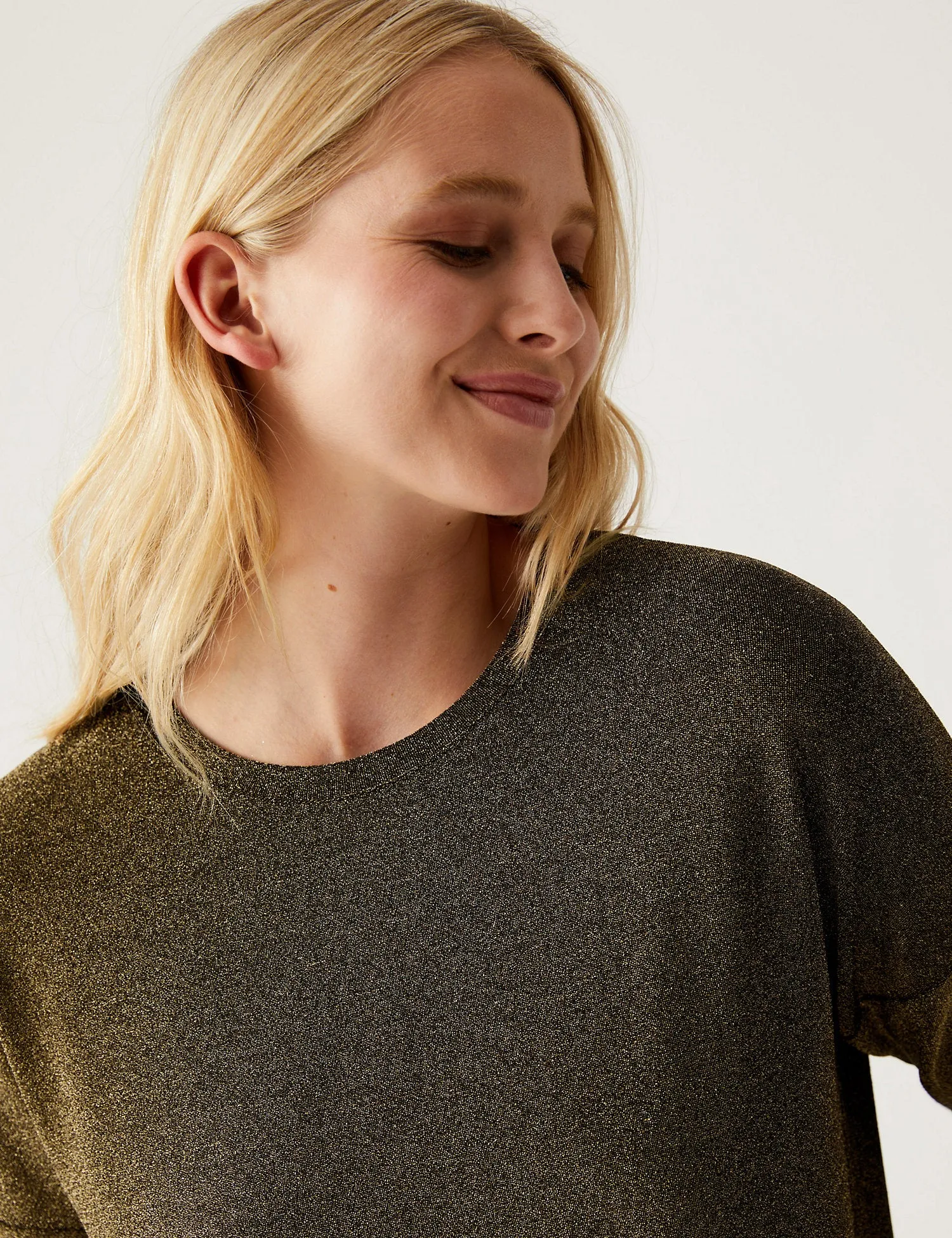 Sparkly Round Neck Regular Fit Top