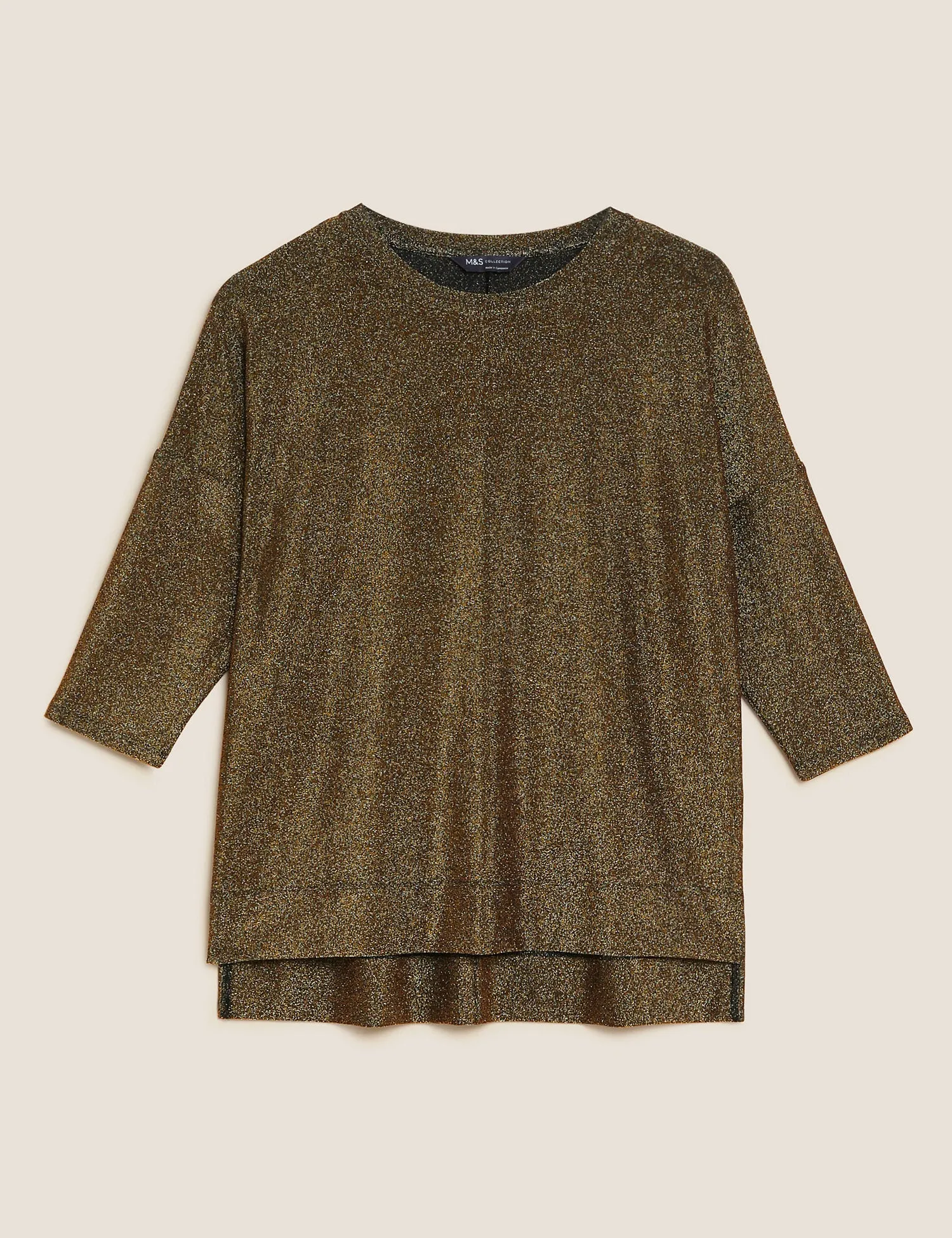 Sparkly Round Neck Regular Fit Top