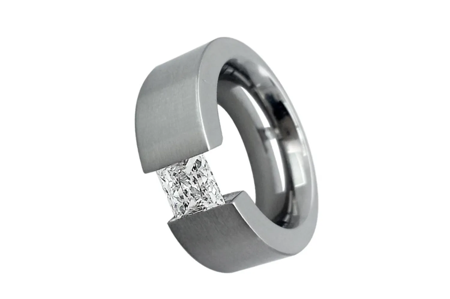 Straight Double Slit Stainless Steel Ring