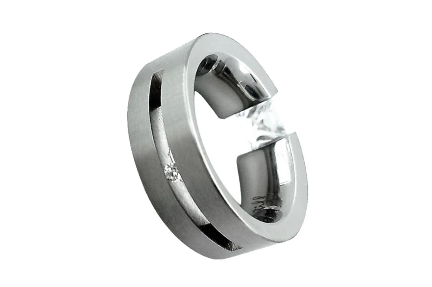 Straight Double Slit Stainless Steel Ring