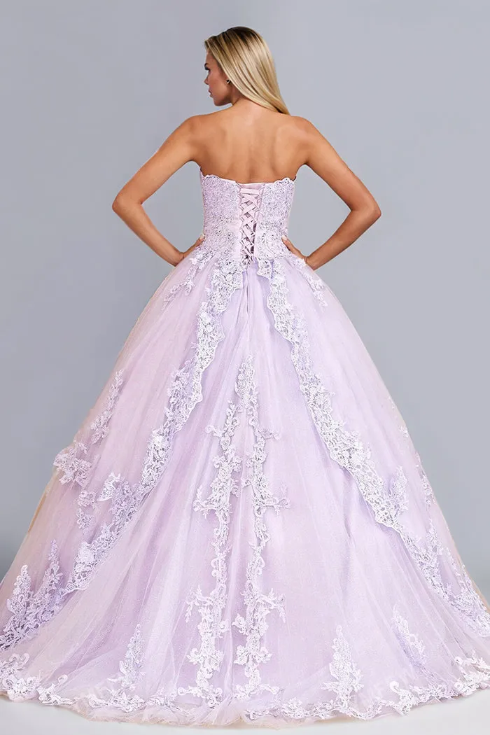 Stunning Beading Strapless Sleeveless Birthday Party Gown