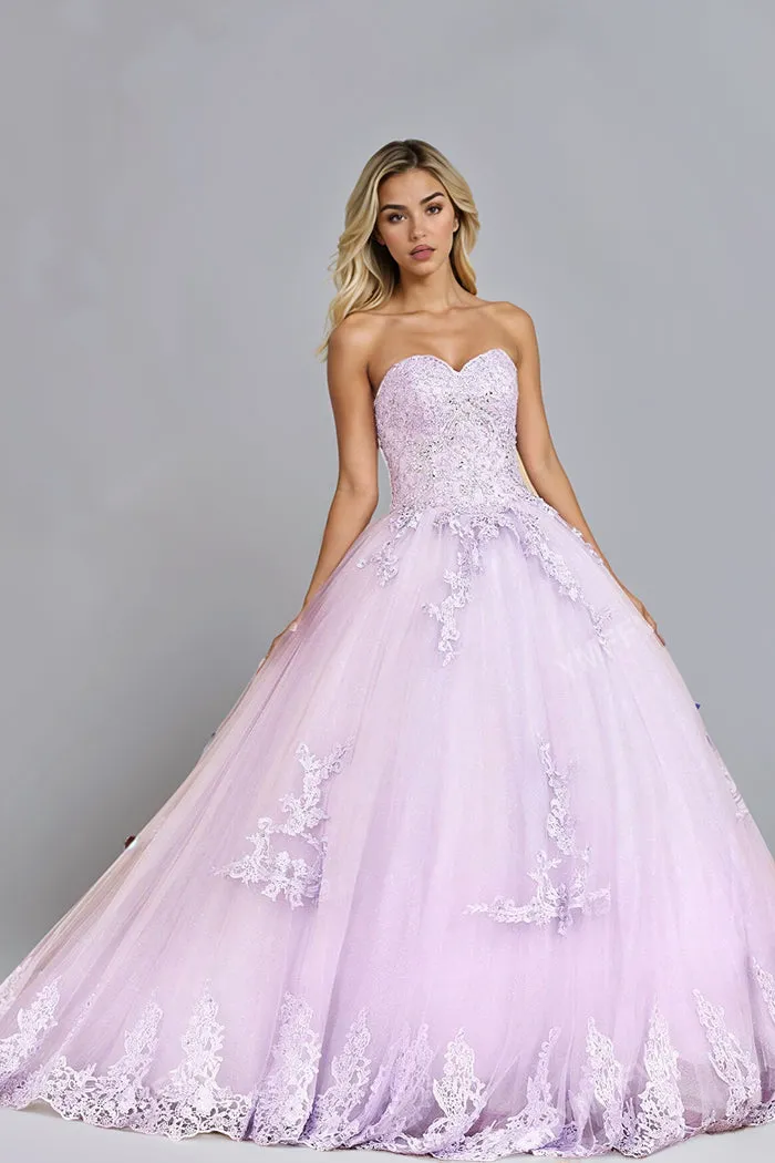 Stunning Beading Strapless Sleeveless Birthday Party Gown