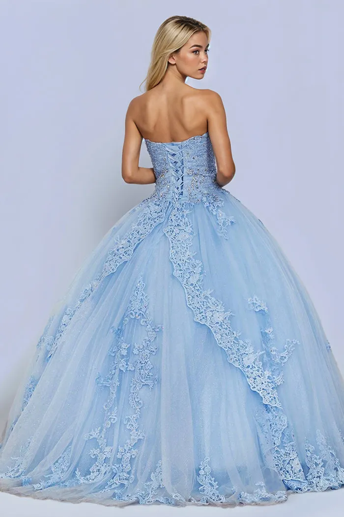 Stunning Beading Strapless Sleeveless Birthday Party Gown