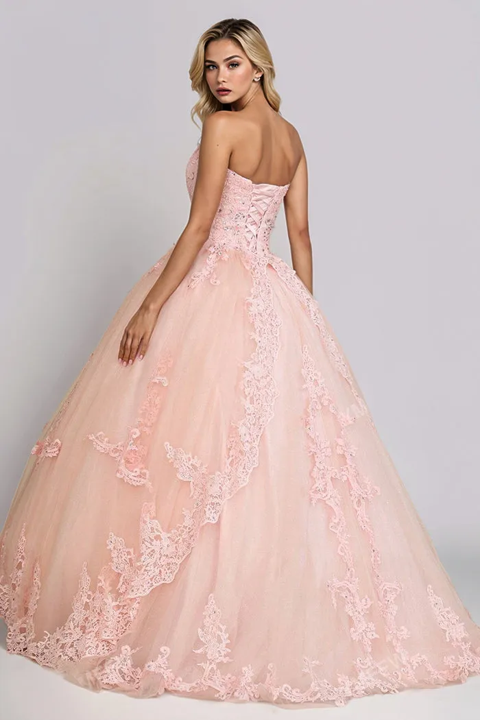 Stunning Beading Strapless Sleeveless Birthday Party Gown