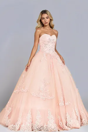 Stunning Beading Strapless Sleeveless Birthday Party Gown