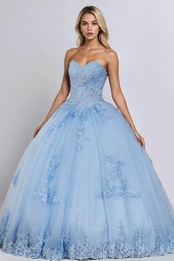 Stunning Beading Strapless Sleeveless Birthday Party Gown