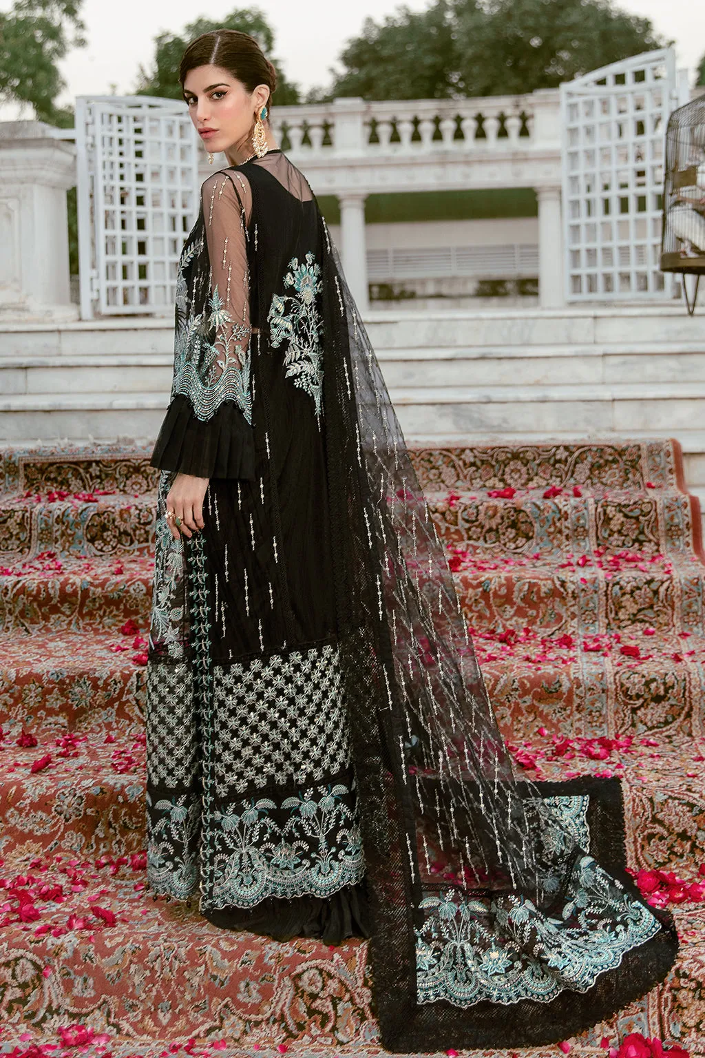 Stunning Pakistani Gown Dress in Black Color #PF441