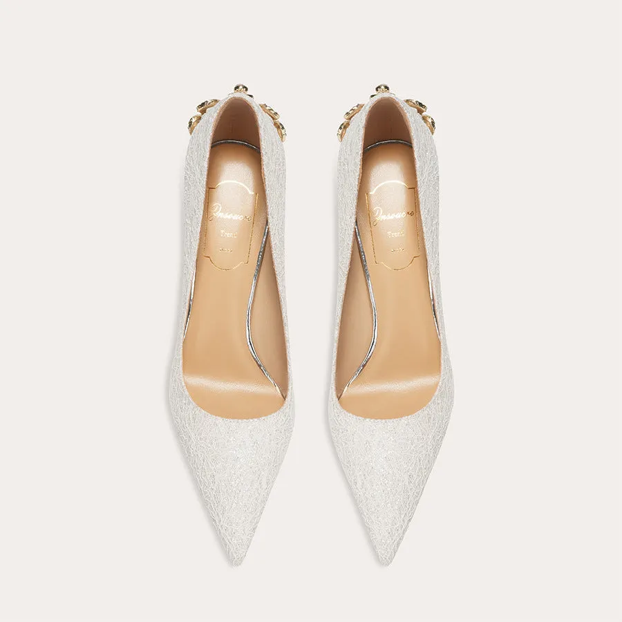Stunning Women's  High Heels with Diamonds Wedding Shoes