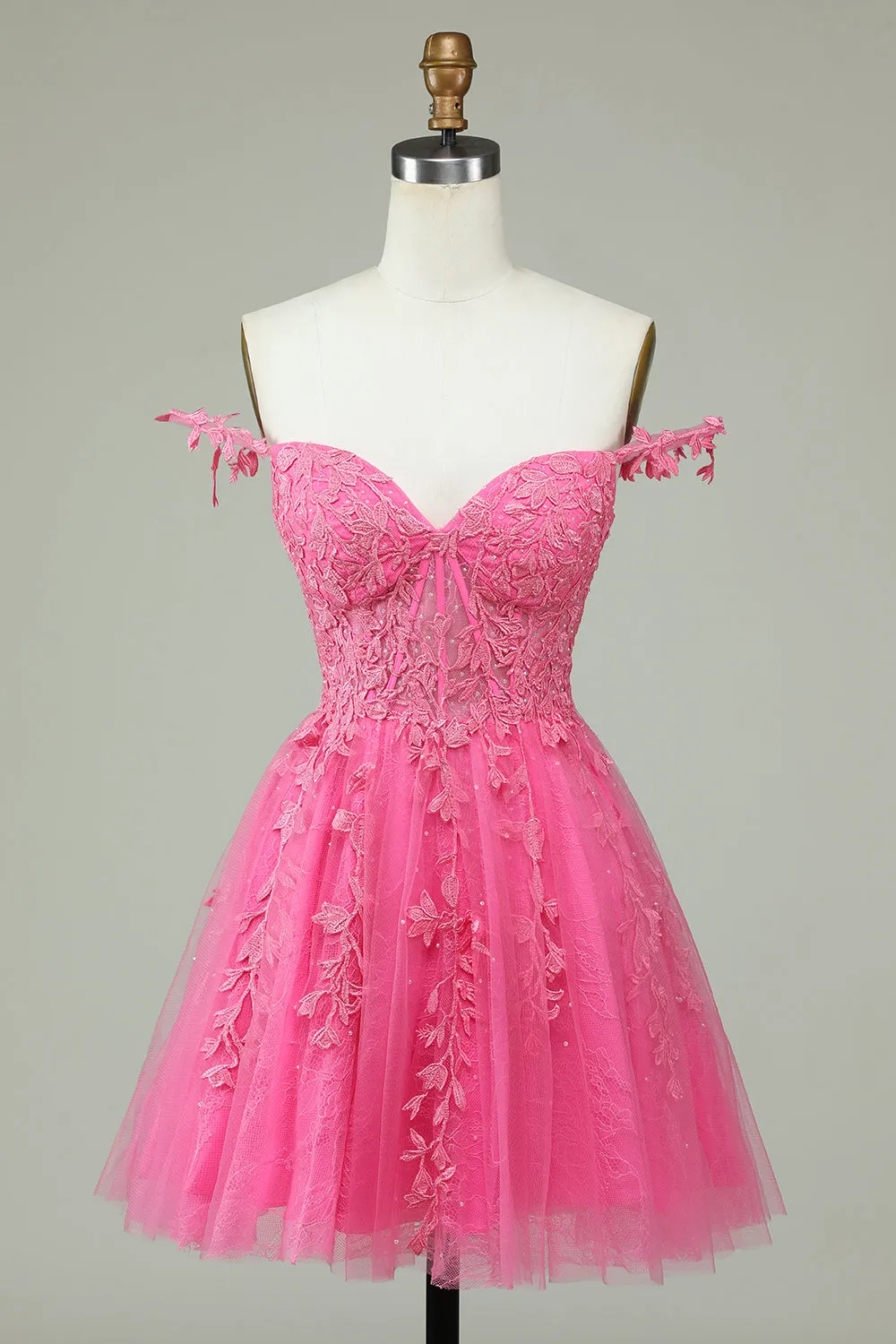 Stylish A Line Spaghetti Straps Mint Short Homecoming Dress with Appliques