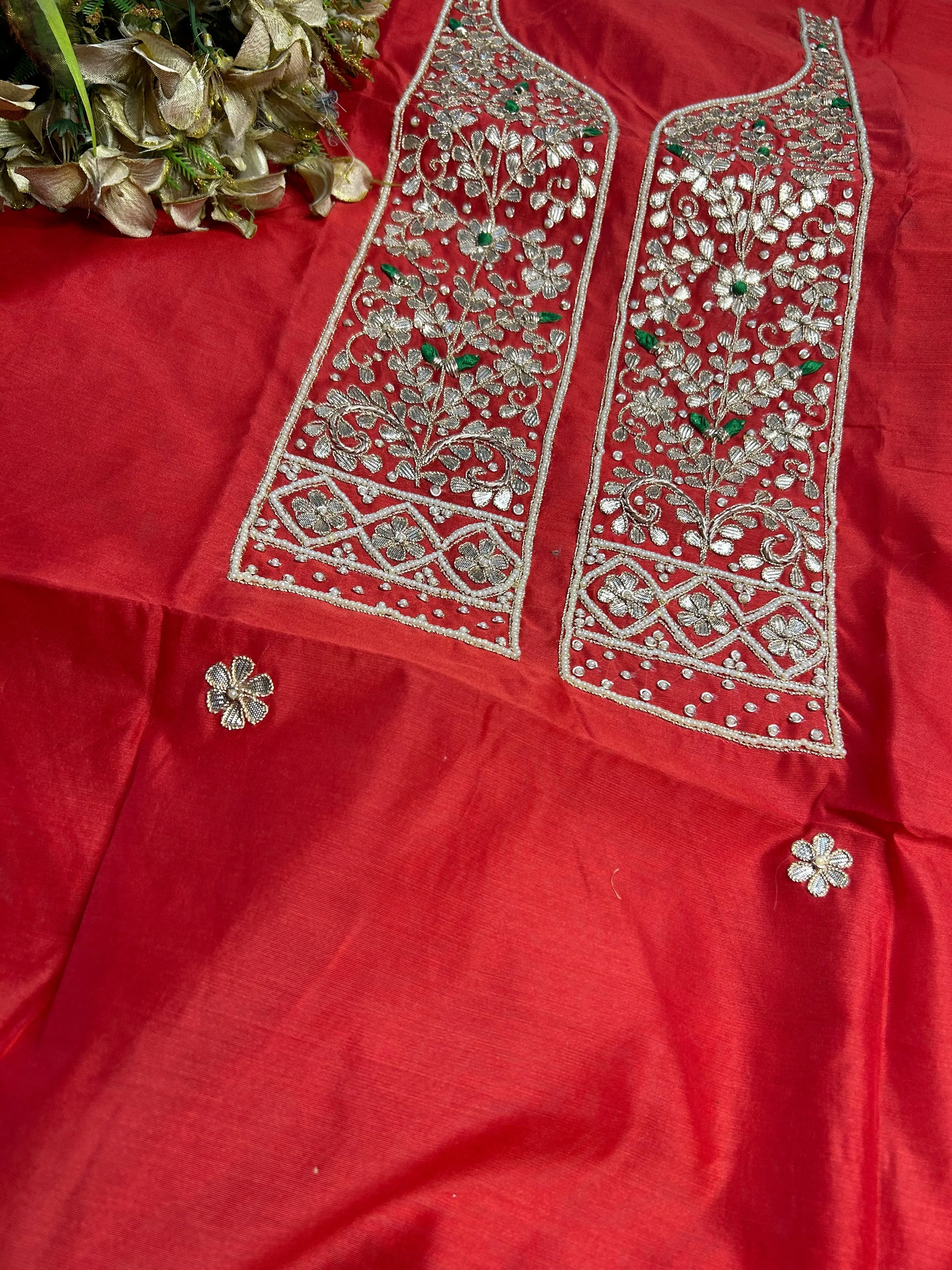 Stylish Rust Red Gotawork Salwar Suit