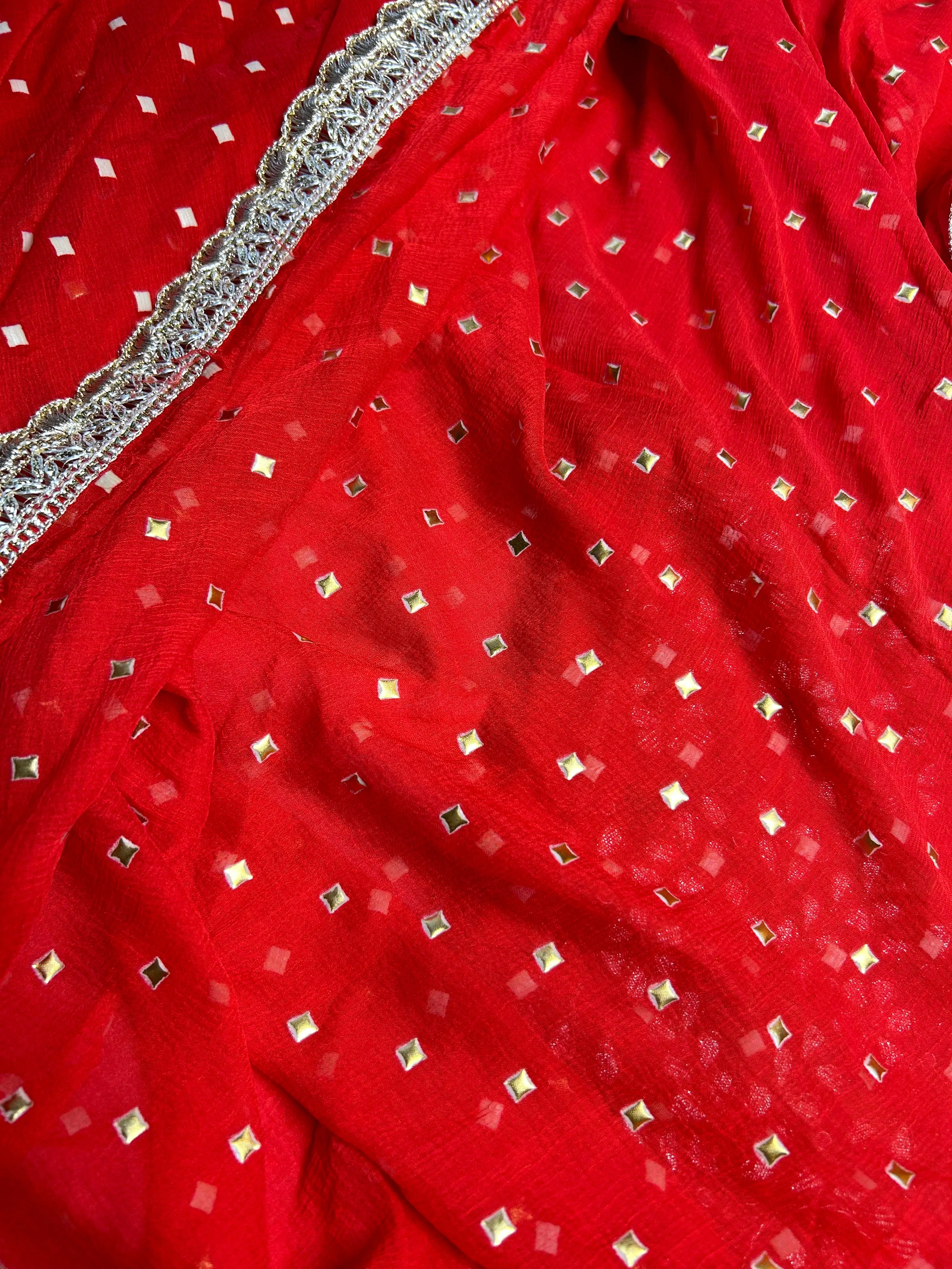 Stylish Rust Red Gotawork Salwar Suit