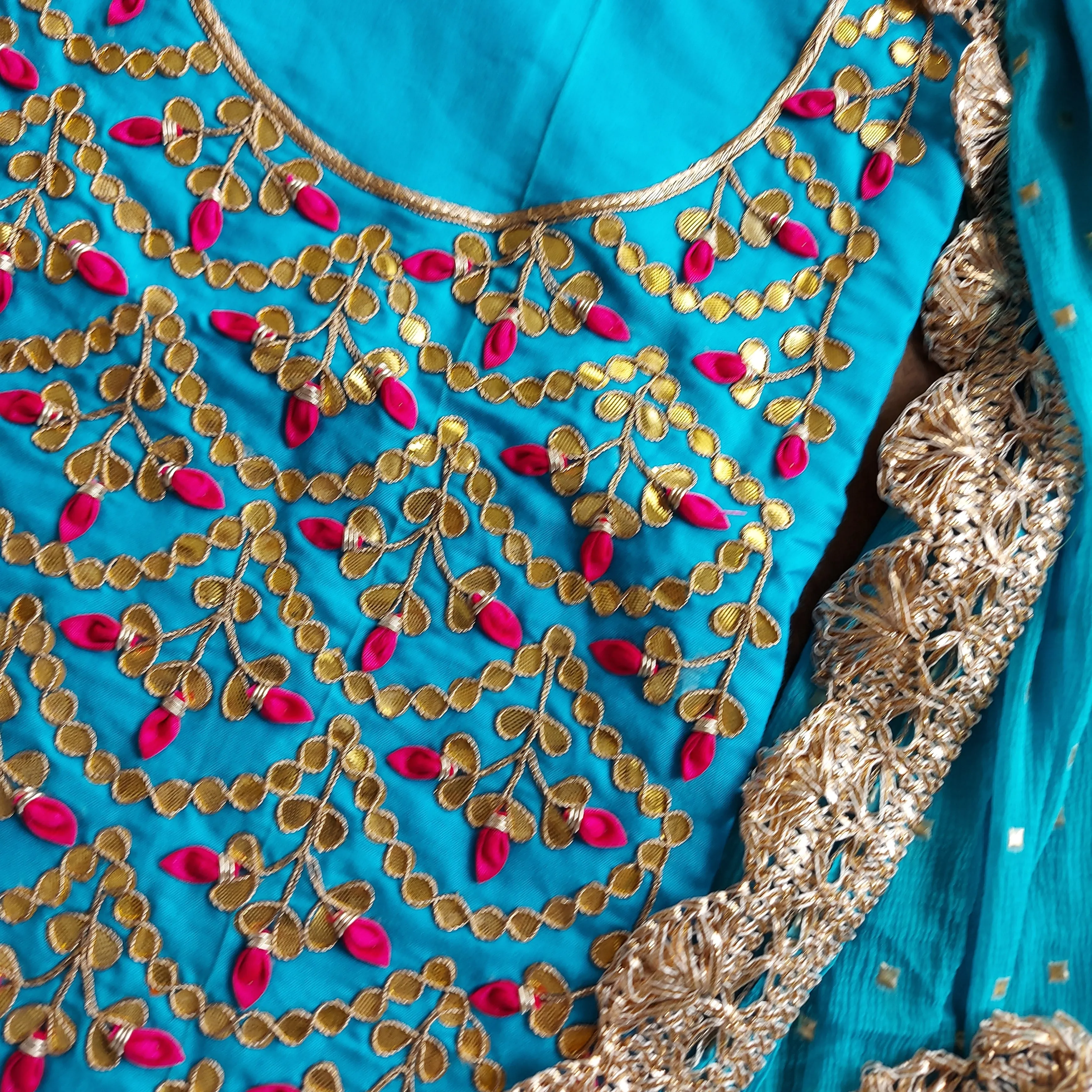 Stylish Sky Blue Gotawork Salwar Suit