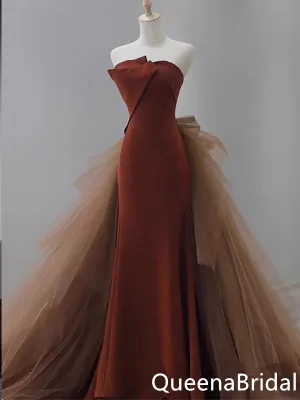 Stylish Strapless Lace up Back Mermaid Party Dress Long Prom Dresses to Impress ,WGP1521