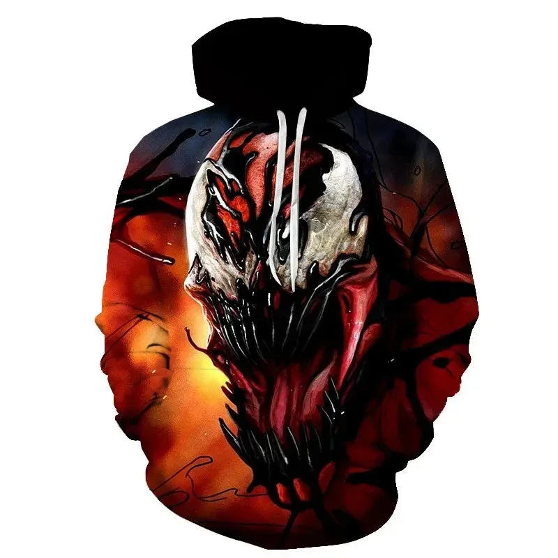 Superhero Venom 2 Hoodie Cosplay Eddie Edward Brock 3D Printed Hoodies Sweatshirt Tops