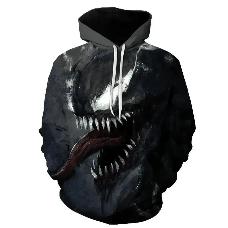 Superhero Venom 2 Hoodie Cosplay Eddie Edward Brock 3D Printed Hoodies Sweatshirt Tops