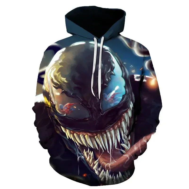 Superhero Venom 2 Hoodie Cosplay Eddie Edward Brock 3D Printed Hoodies Sweatshirt Tops