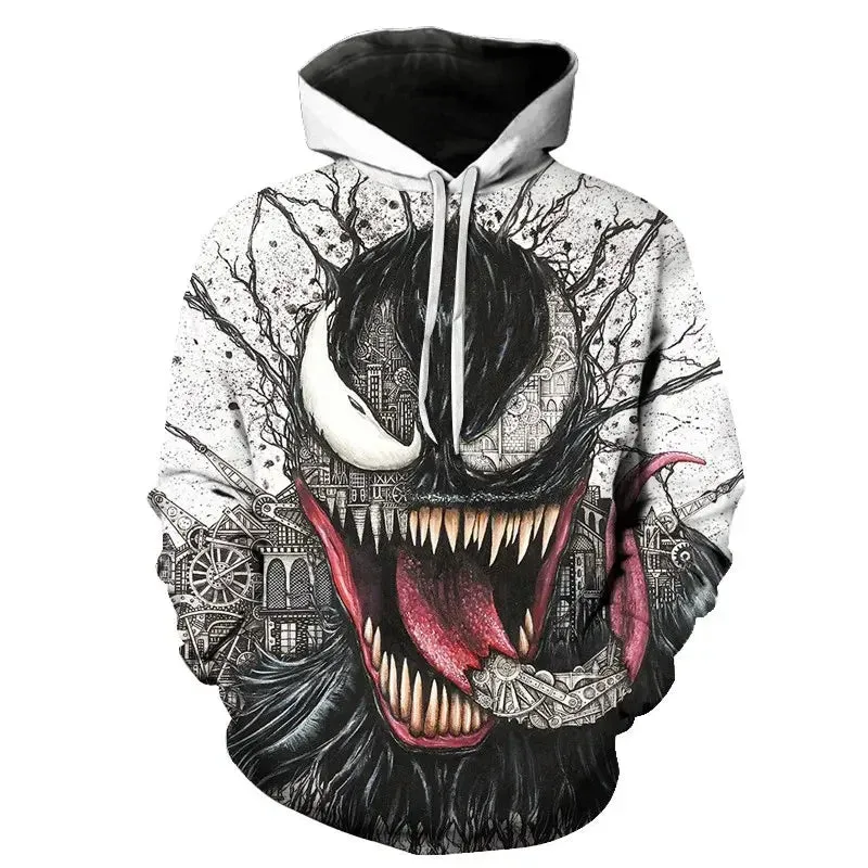 Superhero Venom 2 Hoodie Cosplay Eddie Edward Brock 3D Printed Hoodies Sweatshirt Tops
