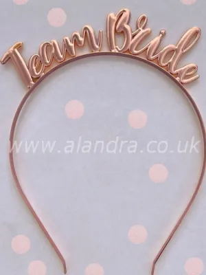 Team Bride Rose Gold Headband