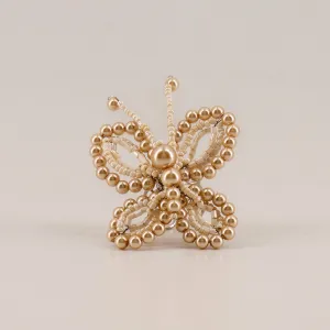 The Amaryllis Pearl Butterfly Luxury Ring