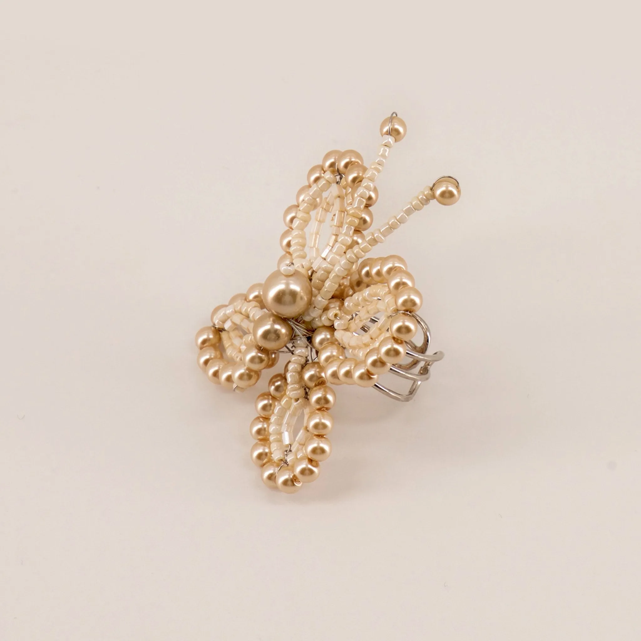 The Amaryllis Pearl Butterfly Luxury Ring