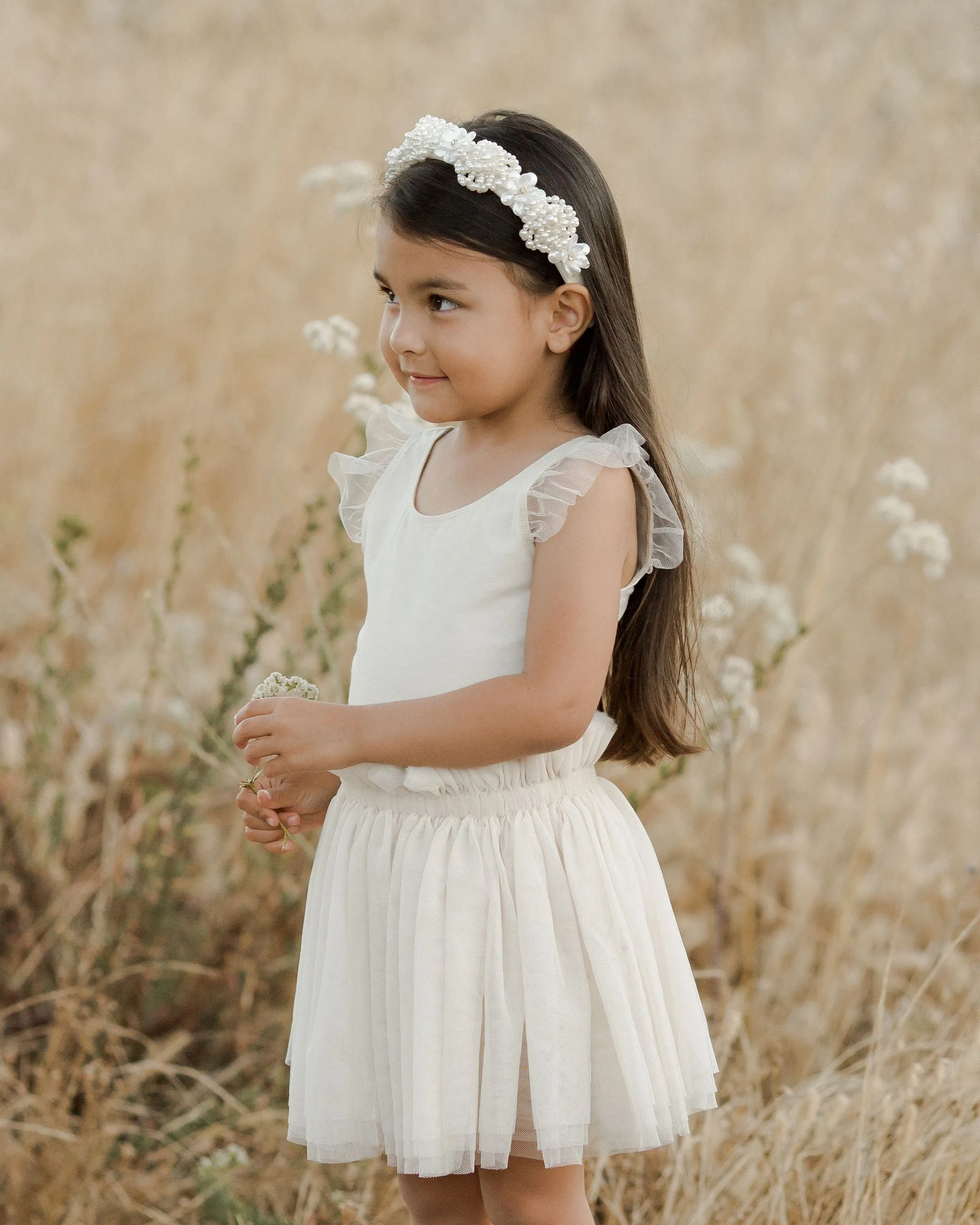 The Floral Pearl Headband by Noralee - Ivory - KIDS