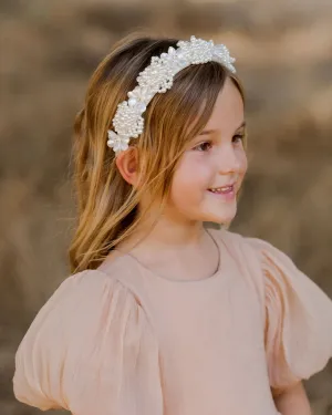The Floral Pearl Headband by Noralee - Ivory - KIDS