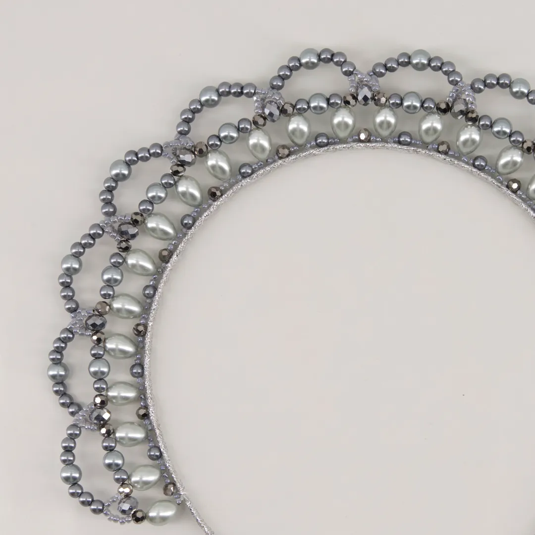 The Halo Silver Pearl Tiara  Headband