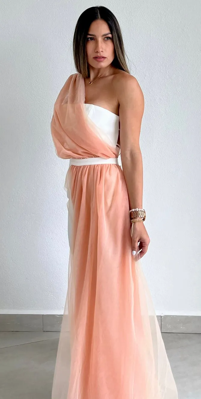 The White & Peach Showstopper Jumpsuit