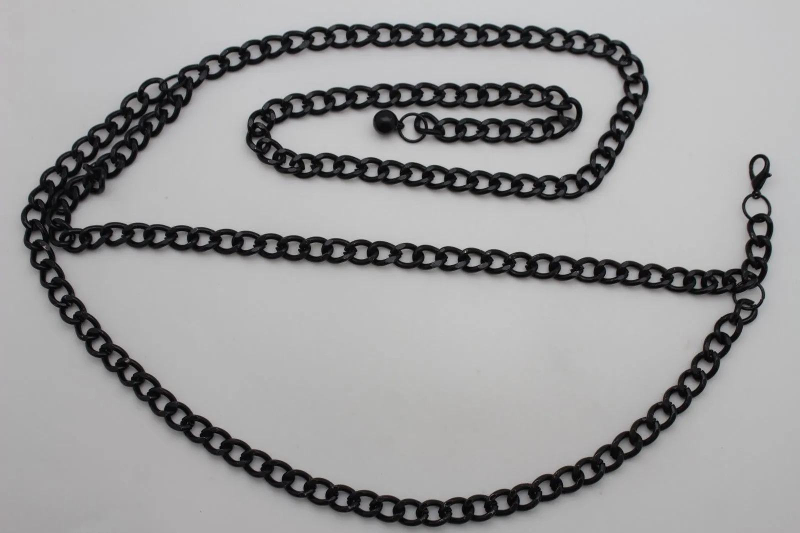 Thick Metal Chain Link Side Wave Detail Belt