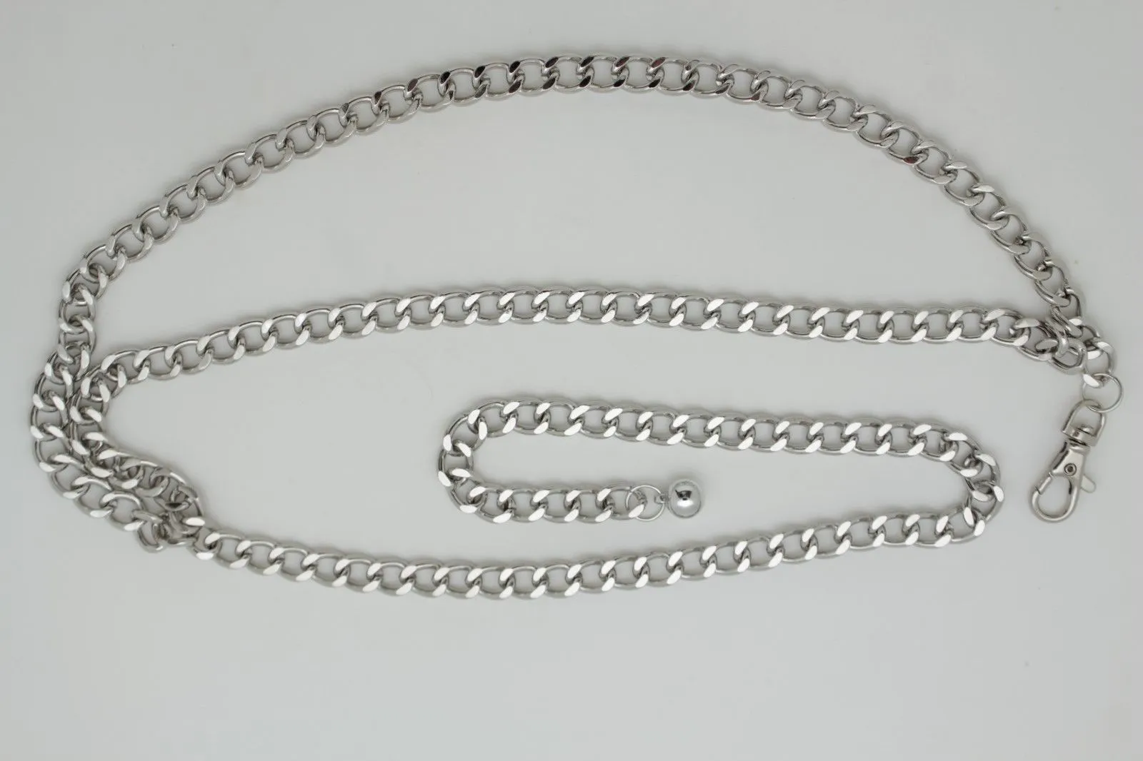 Thick Metal Chain Link Side Wave Detail Belt