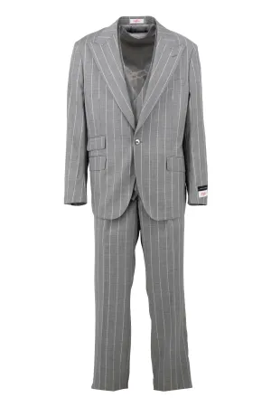 Tiglio Rosso Orvietto Grey Pinstripe Semi Wide Leg TL5067