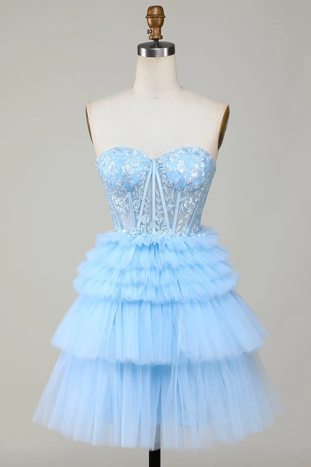 Trendy A Line Sweetheart Tiered Pink Short Homecoming Dress with Ruffles