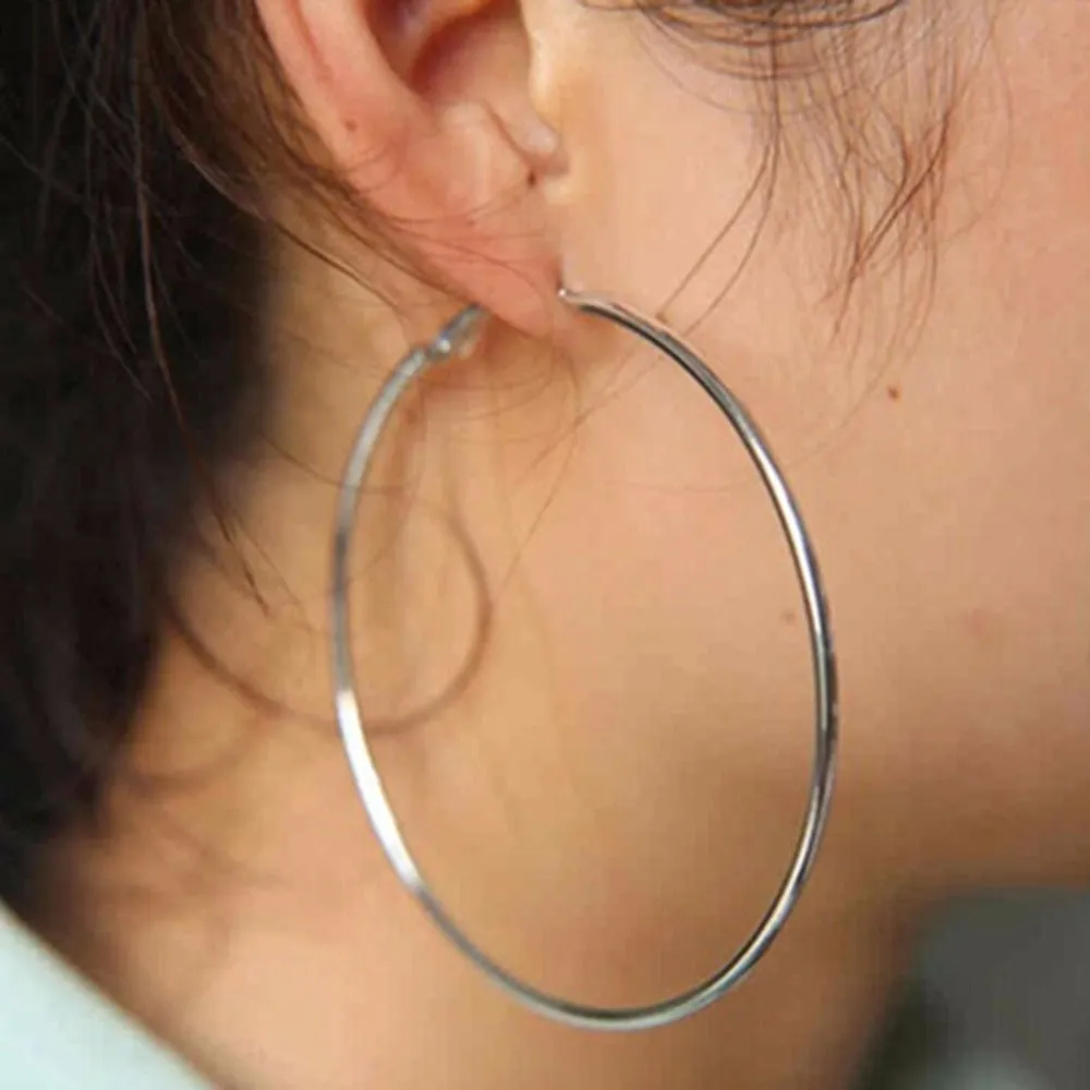 Trendy Celebrity Brand Hoop Earrings