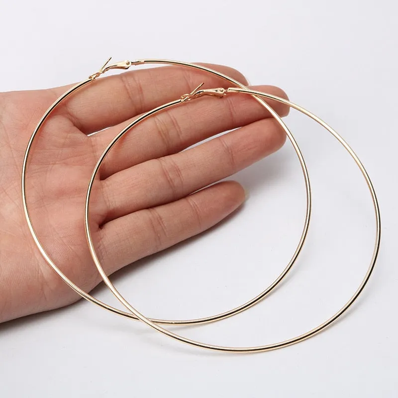 Trendy Celebrity Brand Hoop Earrings