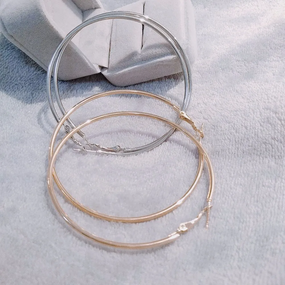 Trendy Celebrity Brand Hoop Earrings