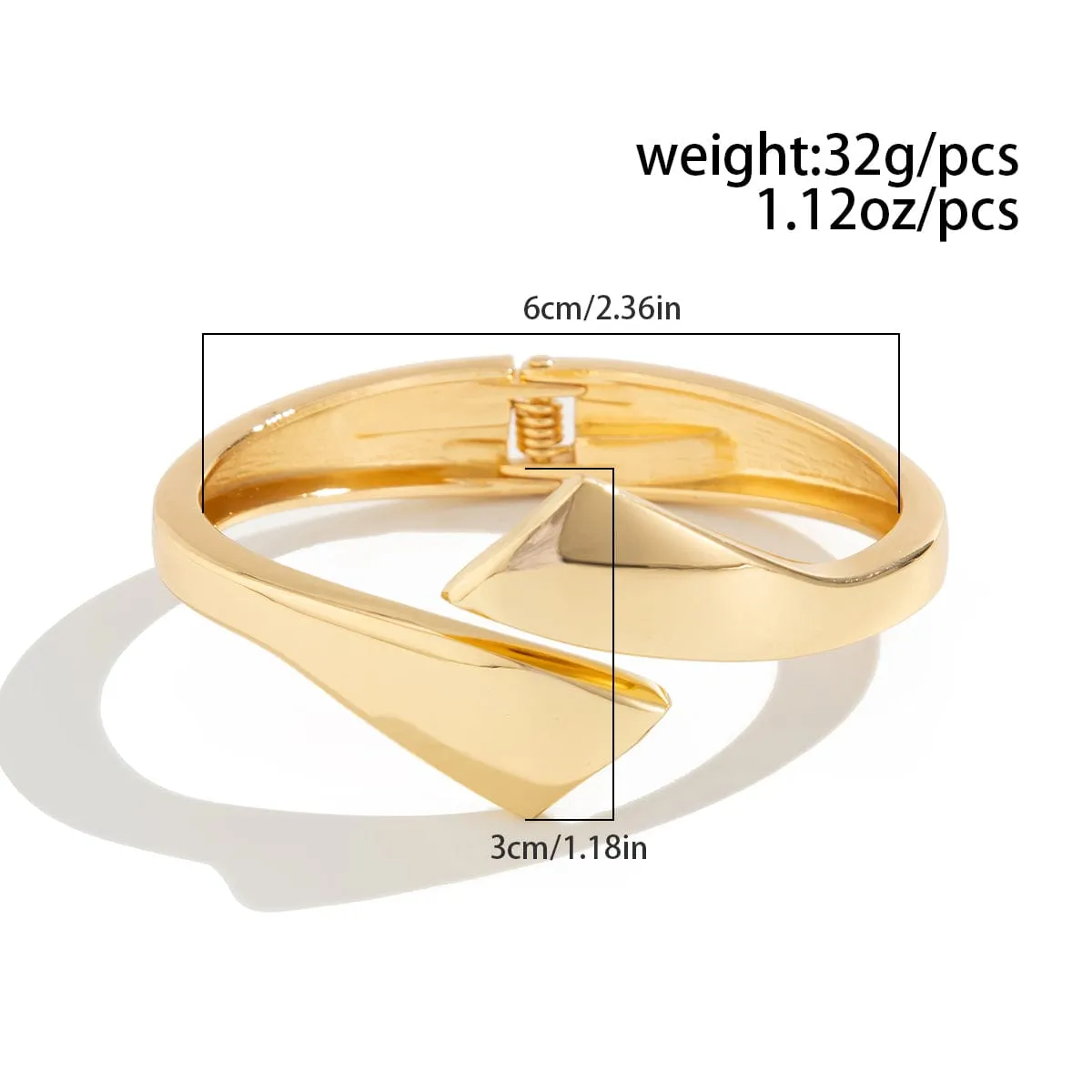 Trendy Gold Silver Plated Glossy Open Bangle Bracelet