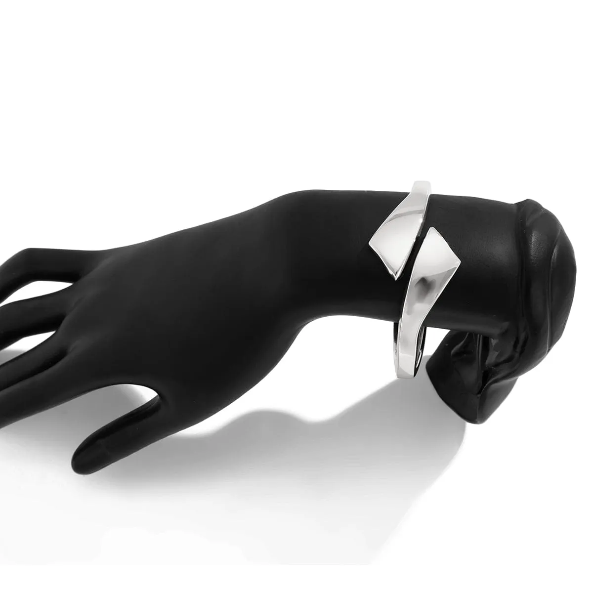 Trendy Gold Silver Plated Glossy Open Bangle Bracelet