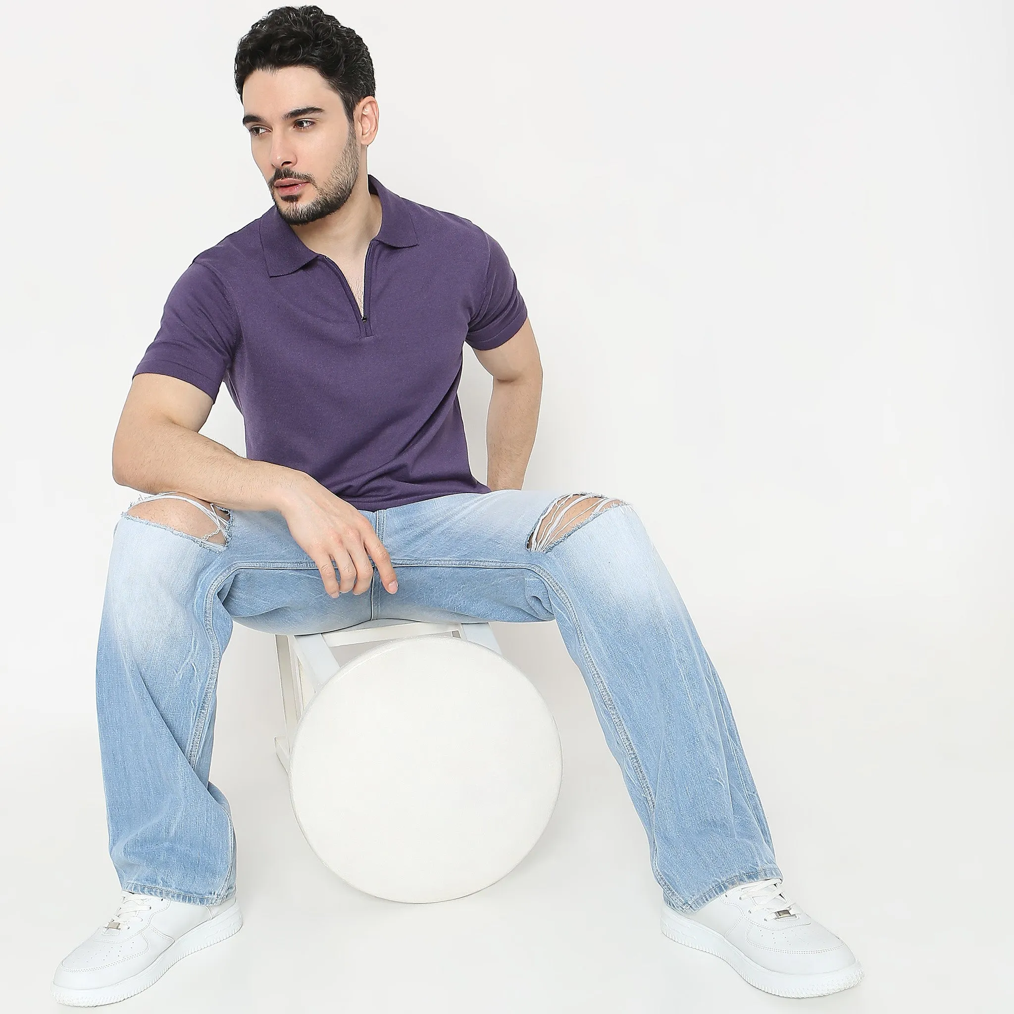 Ultra Club Polo™ - Fine Hand Knitted European Style Exquisite Detailing - Zip Polo Neck - Regular Fit