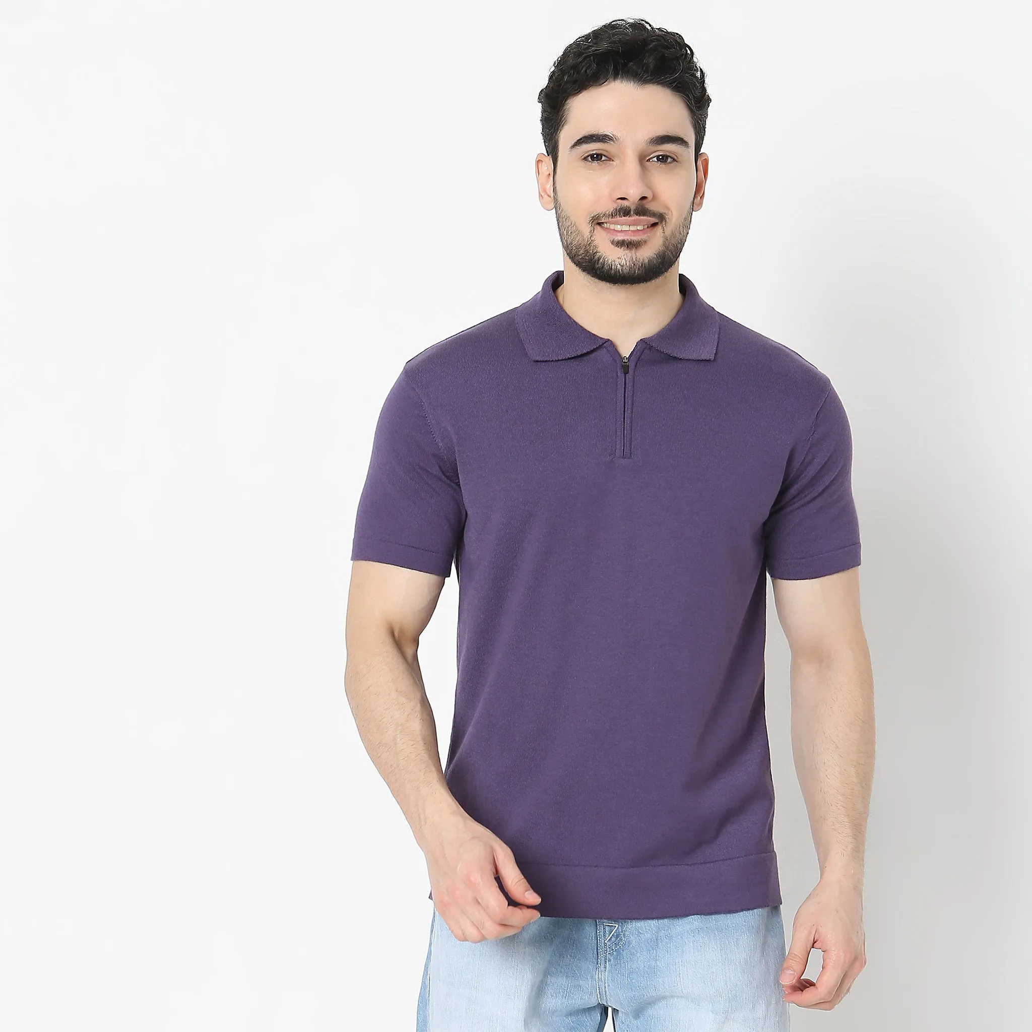 Ultra Club Polo™ - Fine Hand Knitted European Style Exquisite Detailing - Zip Polo Neck - Regular Fit