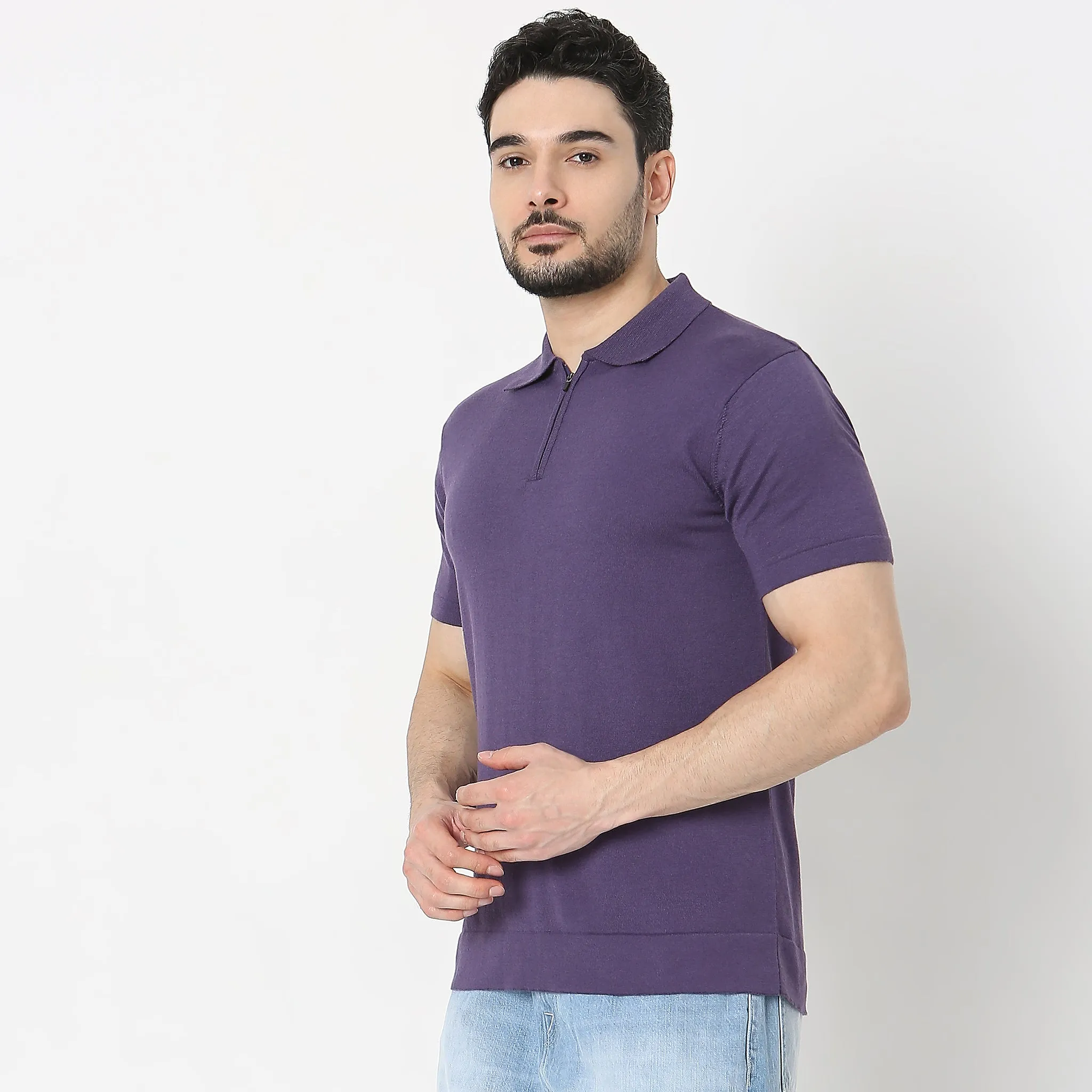Ultra Club Polo™ - Fine Hand Knitted European Style Exquisite Detailing - Zip Polo Neck - Regular Fit