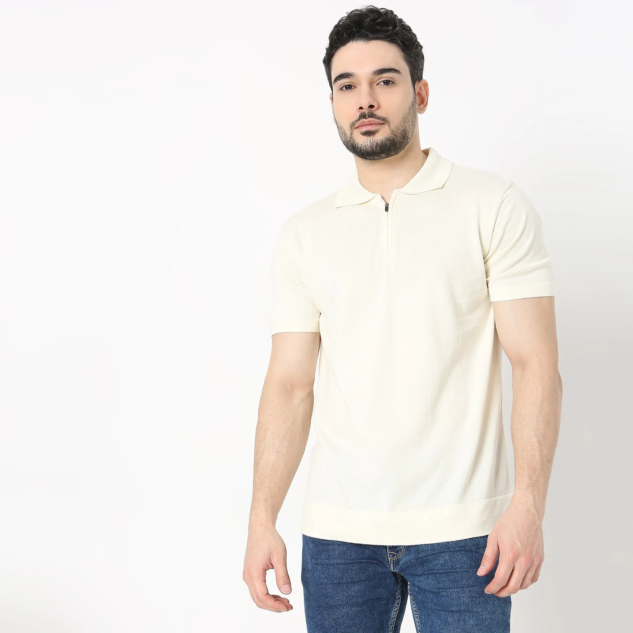 Ultra Club Polo™ - Fine Hand Knitted European Style Exquisite Detailing - Zip Polo Neck - Regular Fit