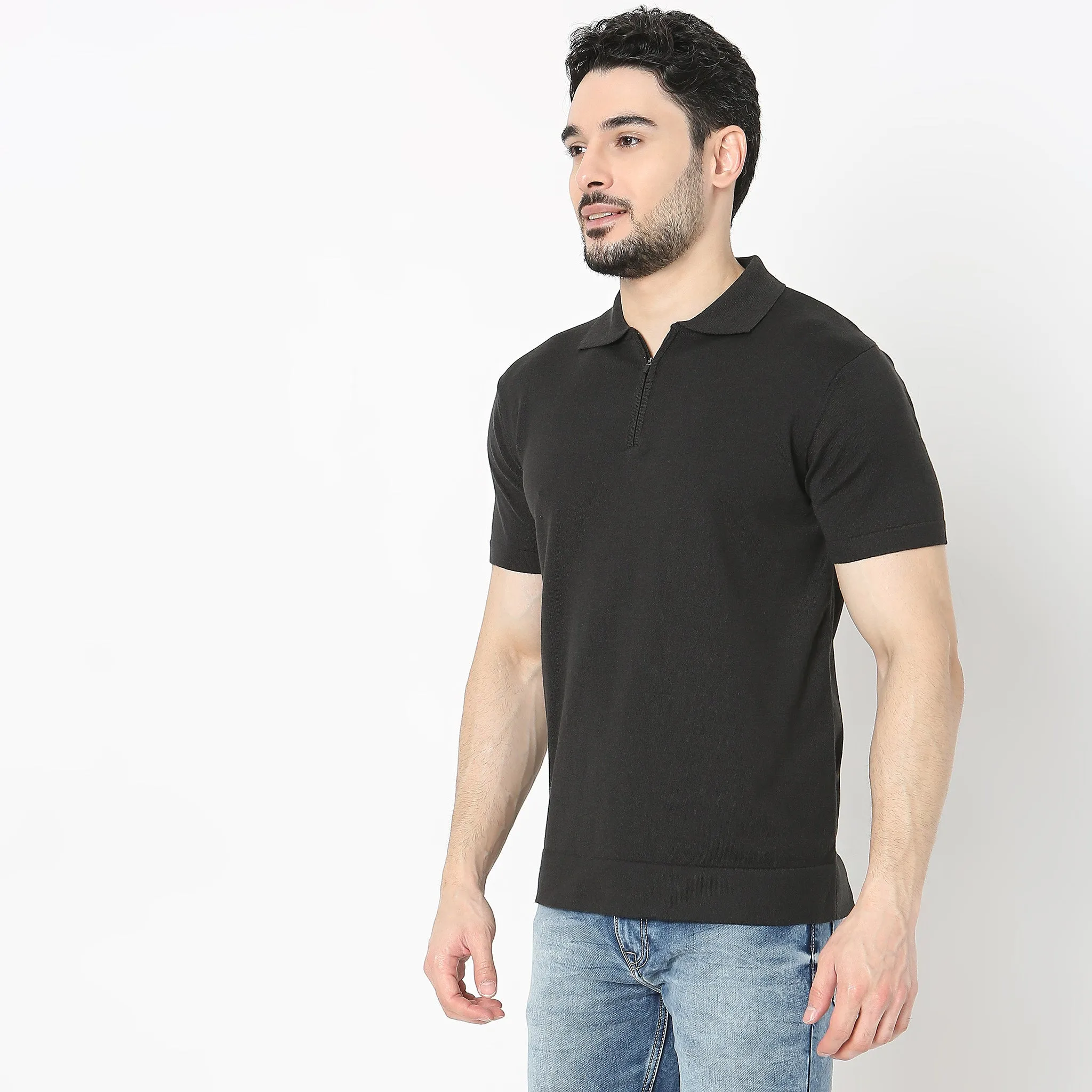 Ultra Club Polo™ - Fine Hand Knitted European Style Exquisite Detailing - Zip Polo Neck - Regular Fit