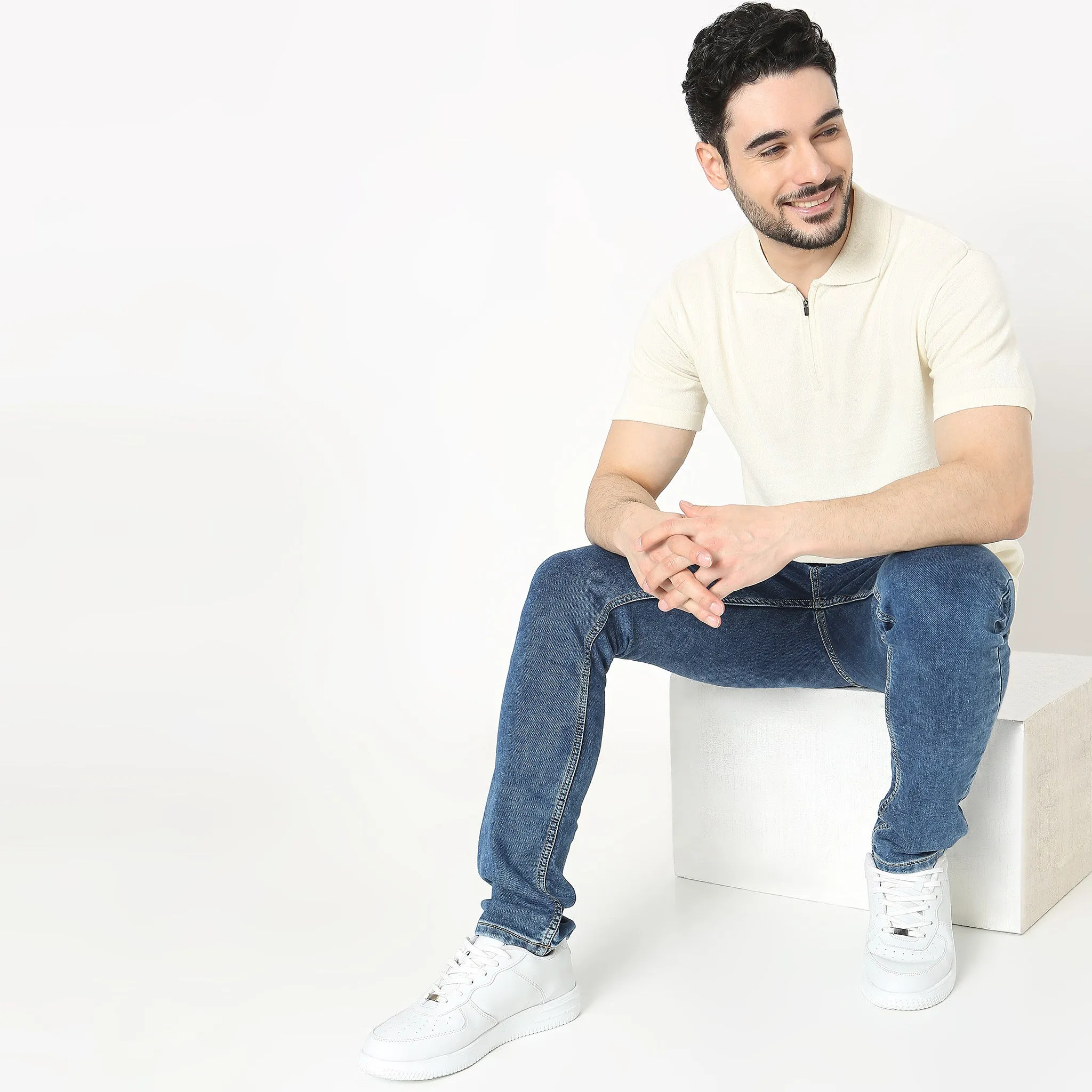 Ultra Club Polo™ - Fine Hand Knitted European Style Exquisite Detailing - Zip Polo Neck - Regular Fit